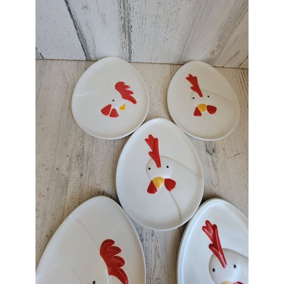 Dept 56 25133 French hen coupe plate country sampler set farm - Picture 6 of 8